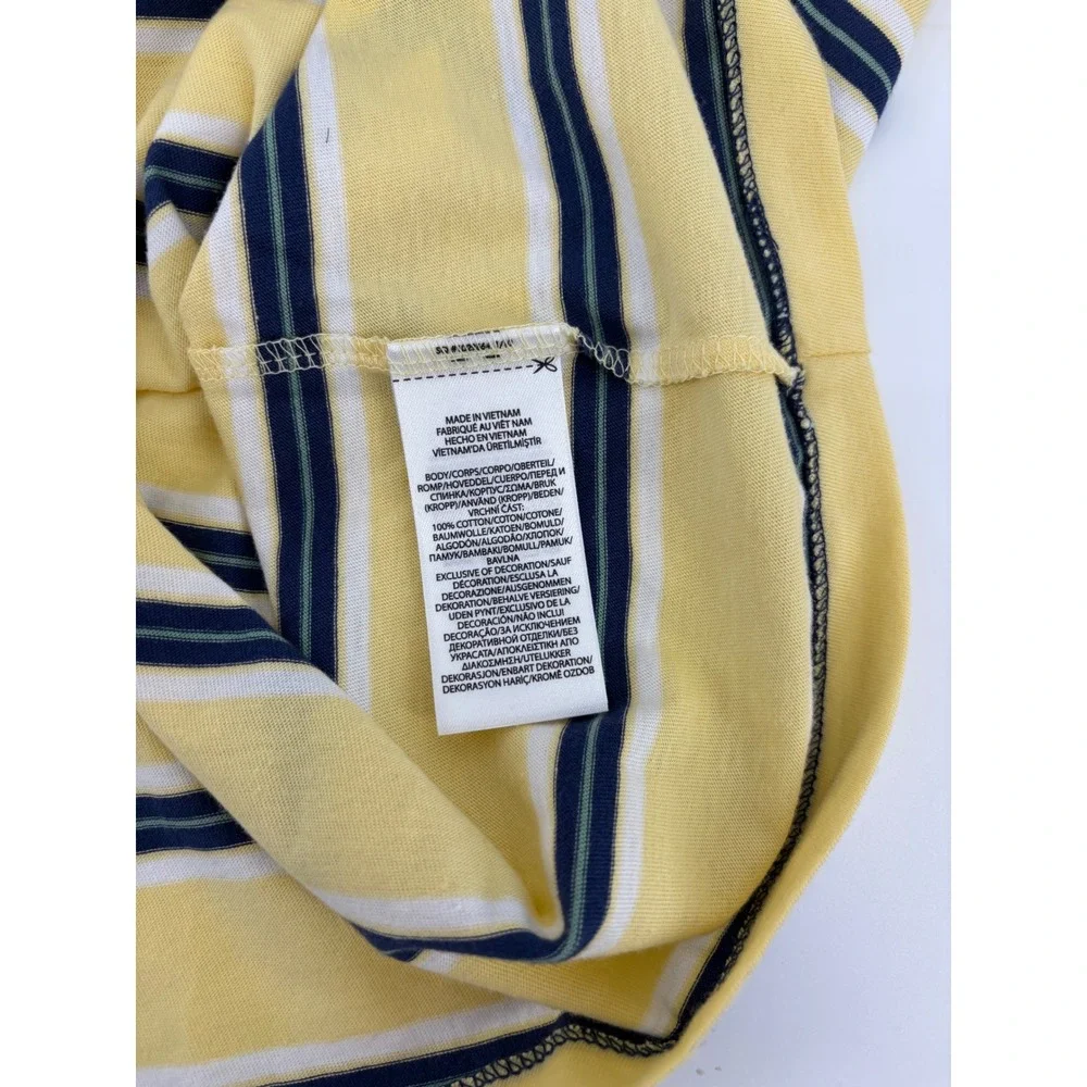 Polo Ralph Lauren Mens Yellow Navy Striped Pony Logo T-Shirt Large Classic Fit
